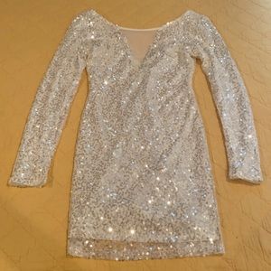 White sequin, Medium, dress.